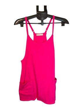 Zenana Outfitters Hot Pink Pocket Romper
